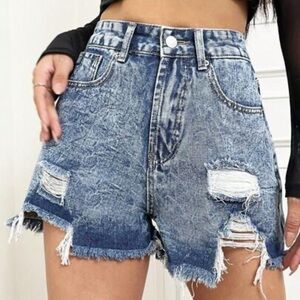 Distressed Denim Women Shorts